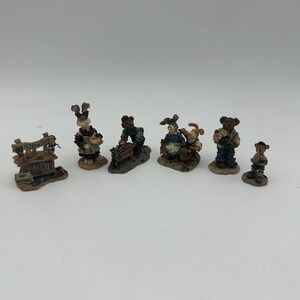 Boydstown Village Bears Miniatures Bears & Friends 6 Figures - No Boxes 1.5"‎